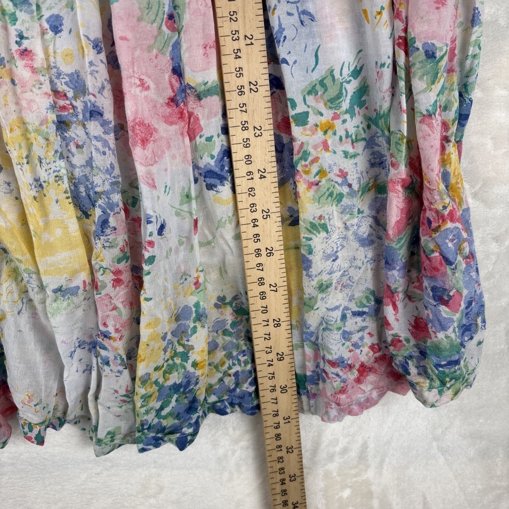 VTG Phool M Ombre Pastel Floral Indian Midi Skirt Flowy Festival Hippie 80s 90s - Picture 4 of 9